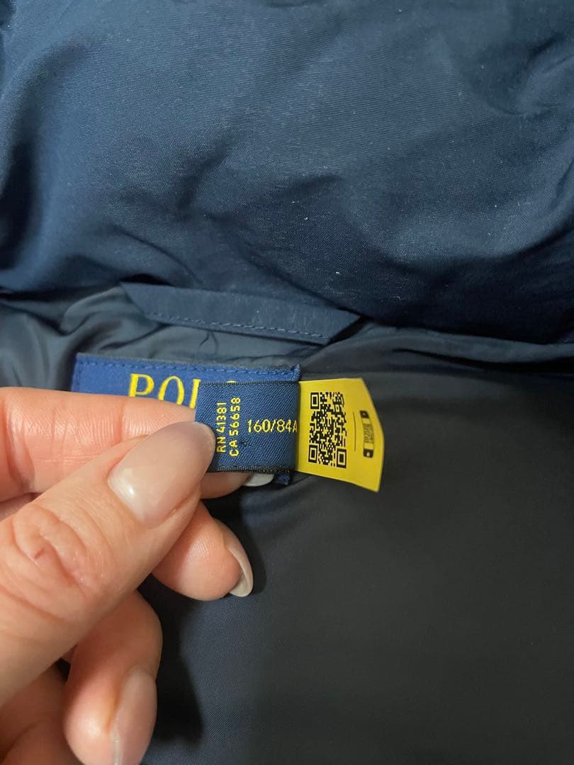 【即日発送】ポロ・ラルフ・ローレン フード付きダウンベスト ネイビー