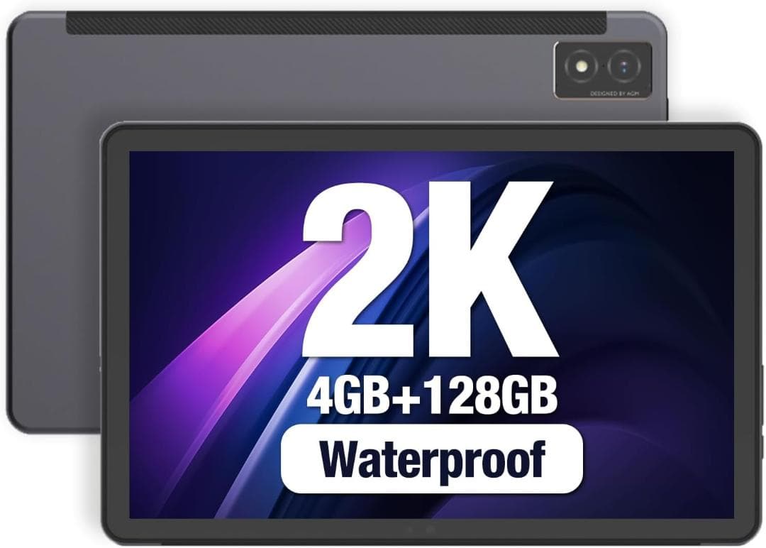 防水タブレット 10インチ 4GB+128GB MTK G99 保護ケース付き