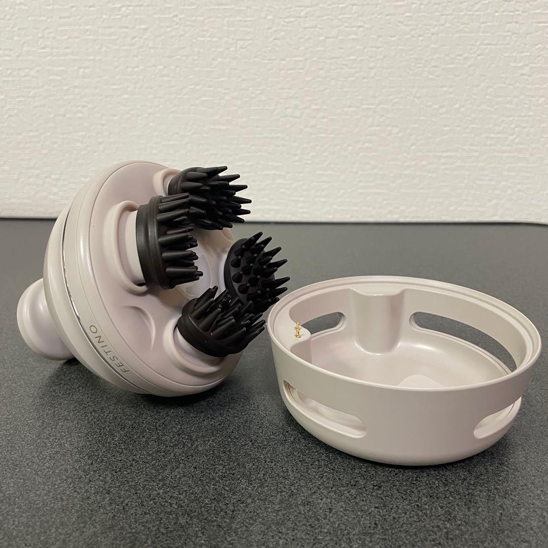 フェスティノ 充電式EMSヘッドスパ プレミア サンドベージュ SMHB-044