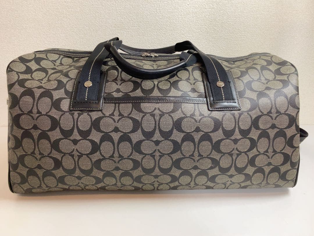 ★コーチ 大型 2WAY ボストンバッグ ヘリテージ ストライプ シグネチャー