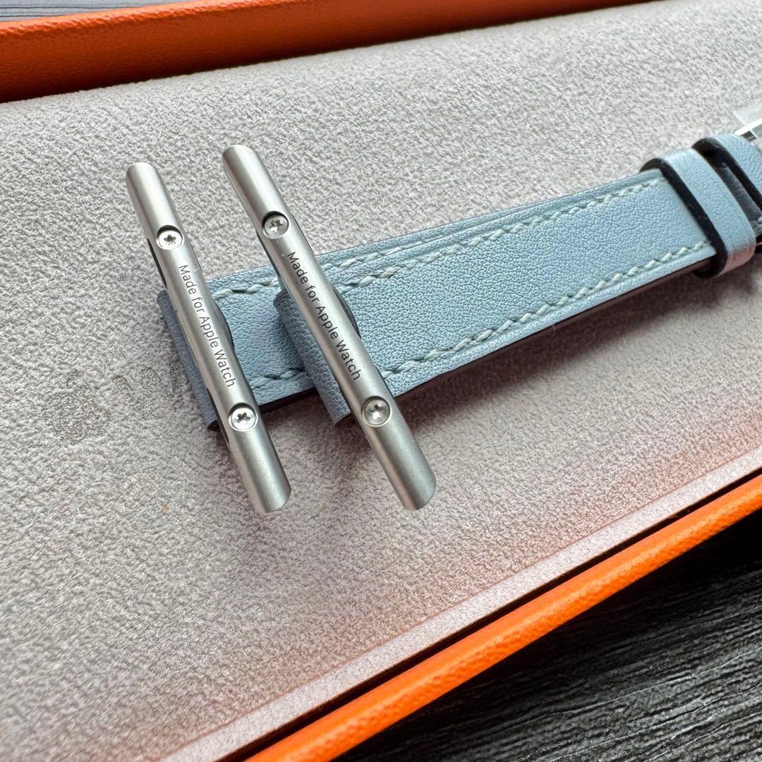 2593 ほぼ未使用　Apple Watch エルメス　ブルーラン　アトラージュ