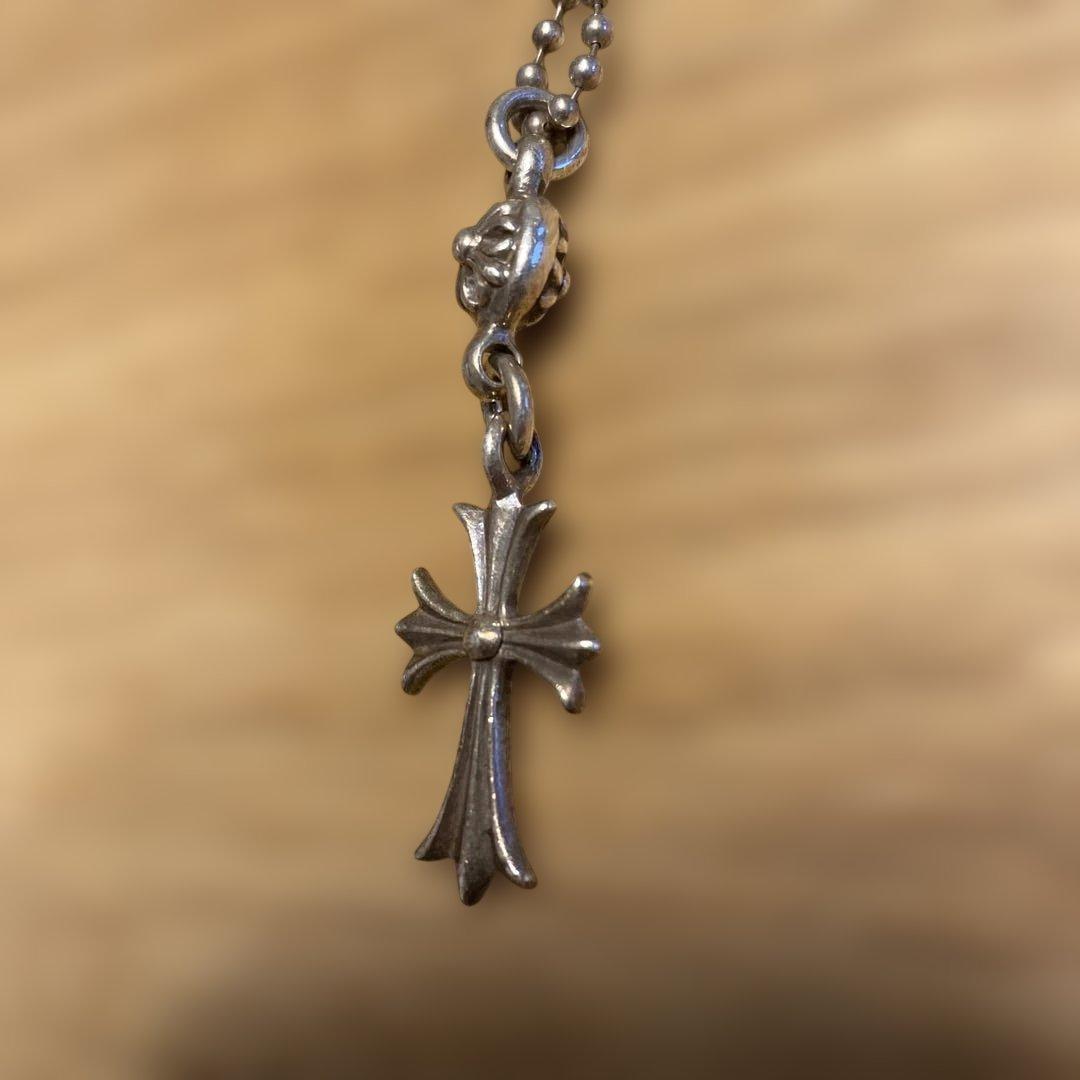 1ボールタイニーCHクロス　ボールチェーンネックレス