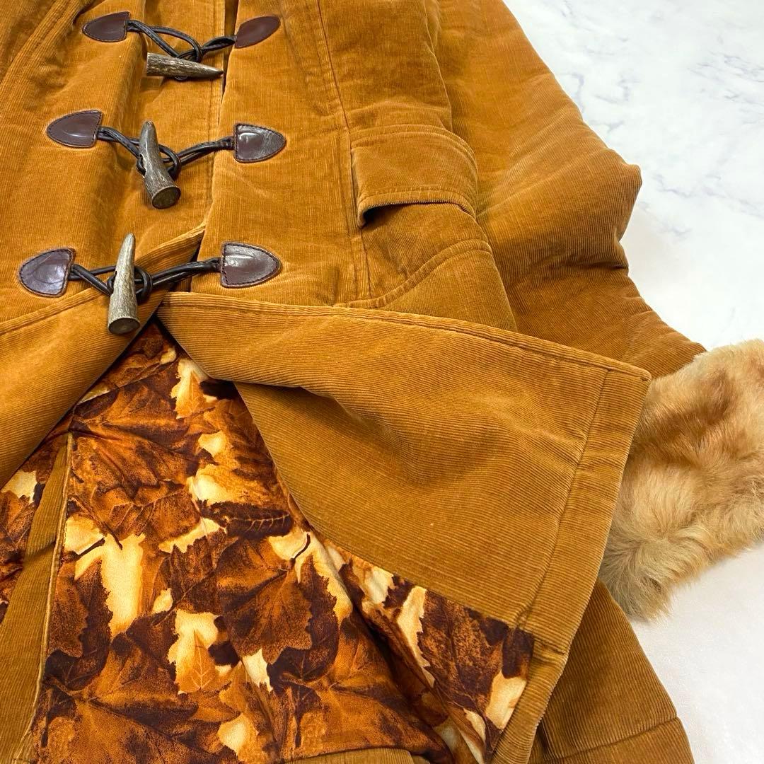 D&G ドルチェアンドガッバーナ　コーデュロイダッフルコート　ファー　40 茶色