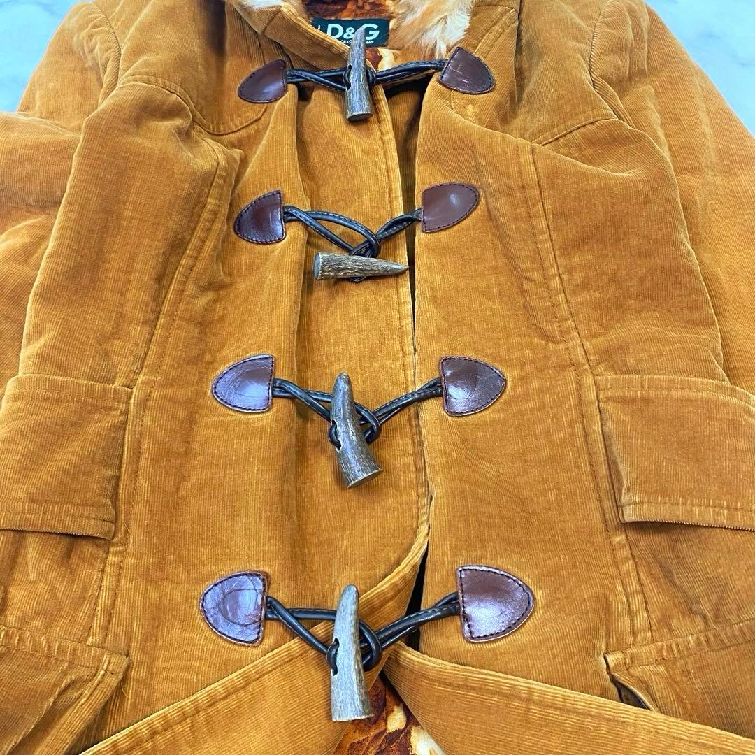 D&G ドルチェアンドガッバーナ　コーデュロイダッフルコート　ファー　40 茶色