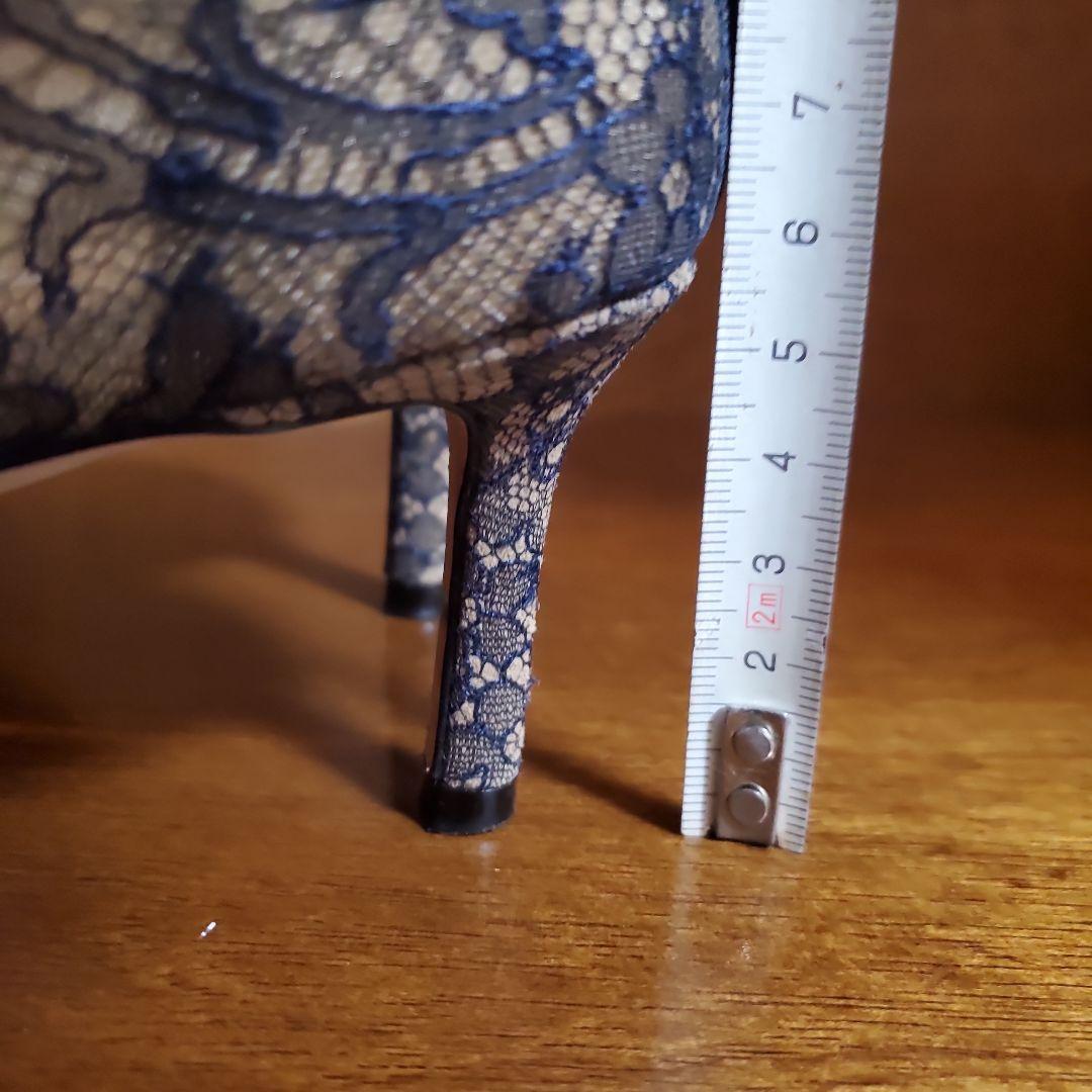 【ララママ】JIMMY CHOO ネイビー・ベージュ レースハイヒール美品