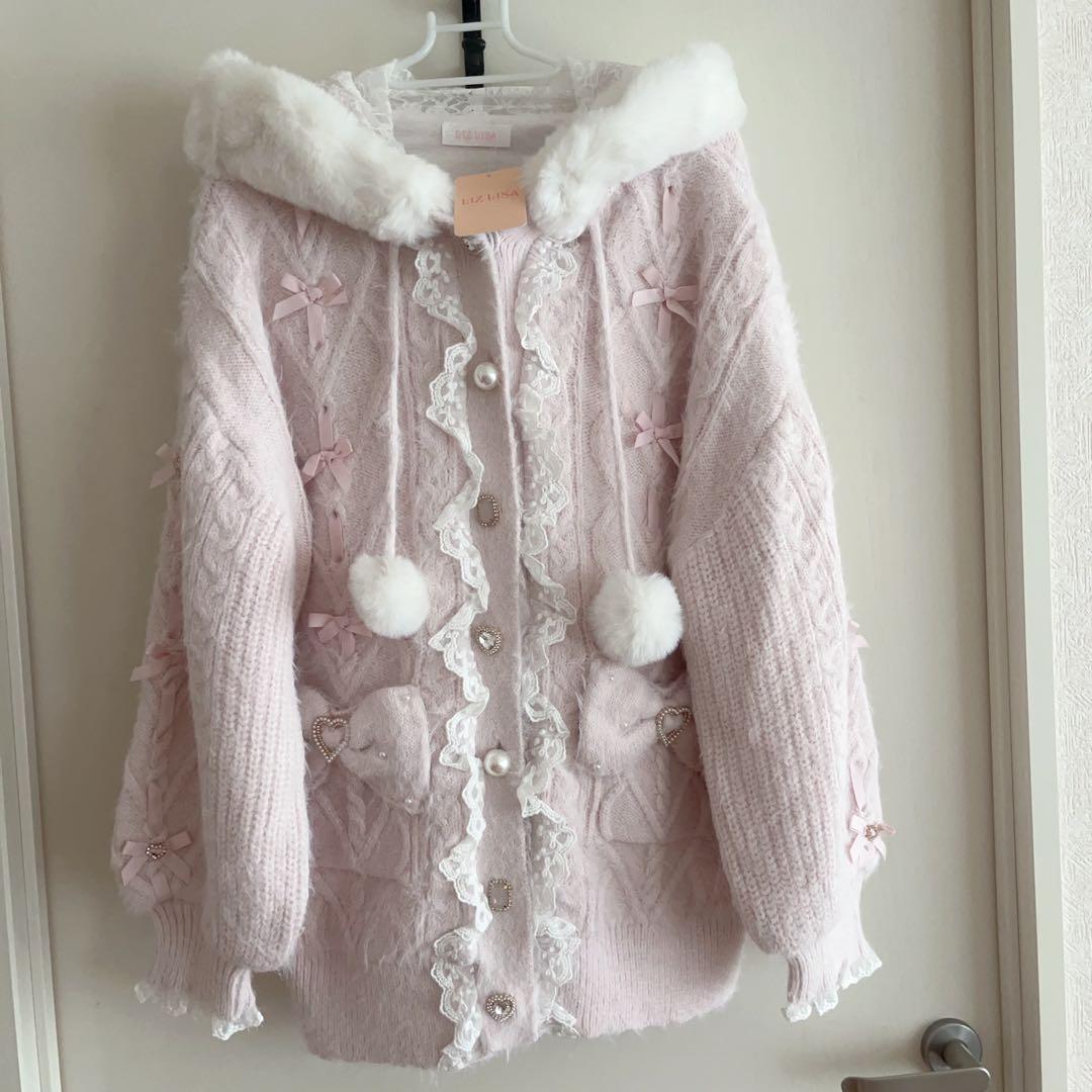 LIZLISA うさみみ コート　フェザー ニットパーカー