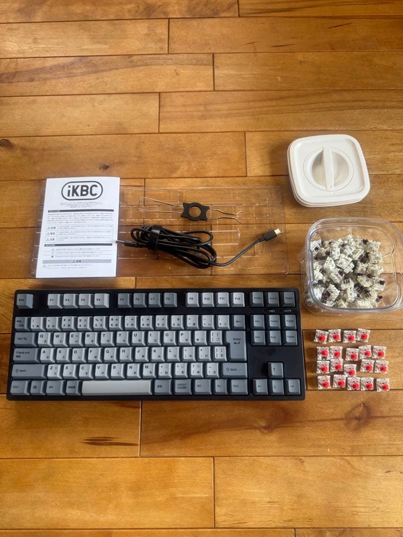 IKBC-CD87赤軸91テンキーレス （茶と赤キー計110個付き）