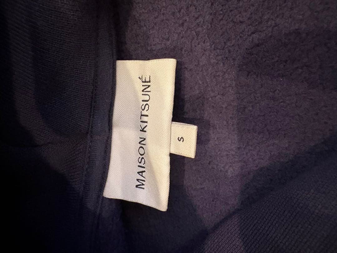 MAISON KITSUNÉ ネイビー フルジップパーカー S 裏起毛