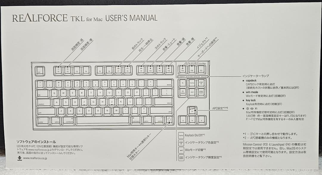 中古良品 REALFORCE TKL SA for Mac 英字配列版 1箱