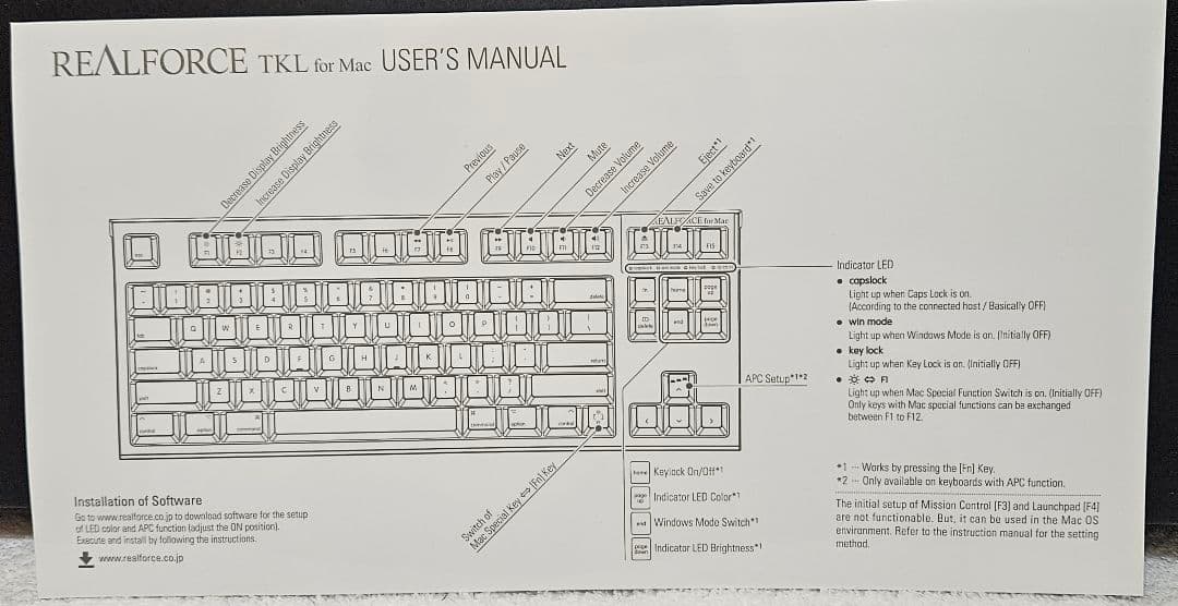中古良品 REALFORCE TKL SA for Mac 英字配列版 1箱