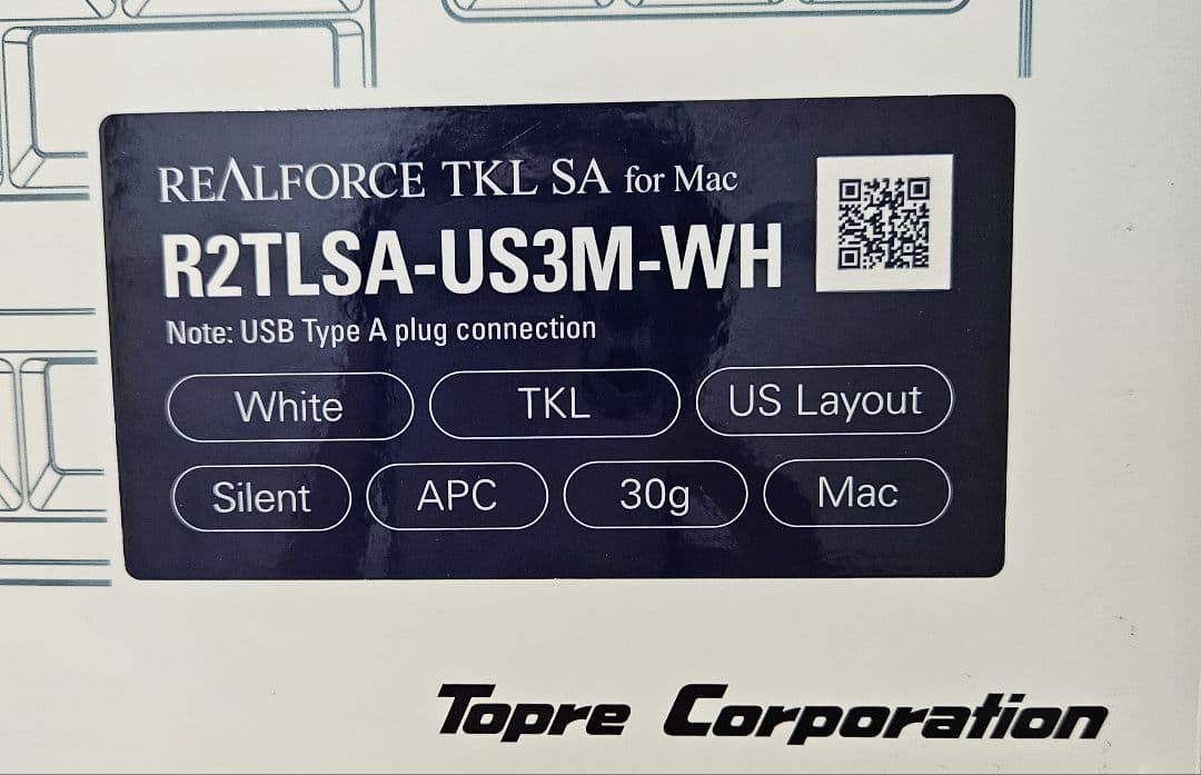 中古良品 REALFORCE TKL SA for Mac 英字配列版 1箱