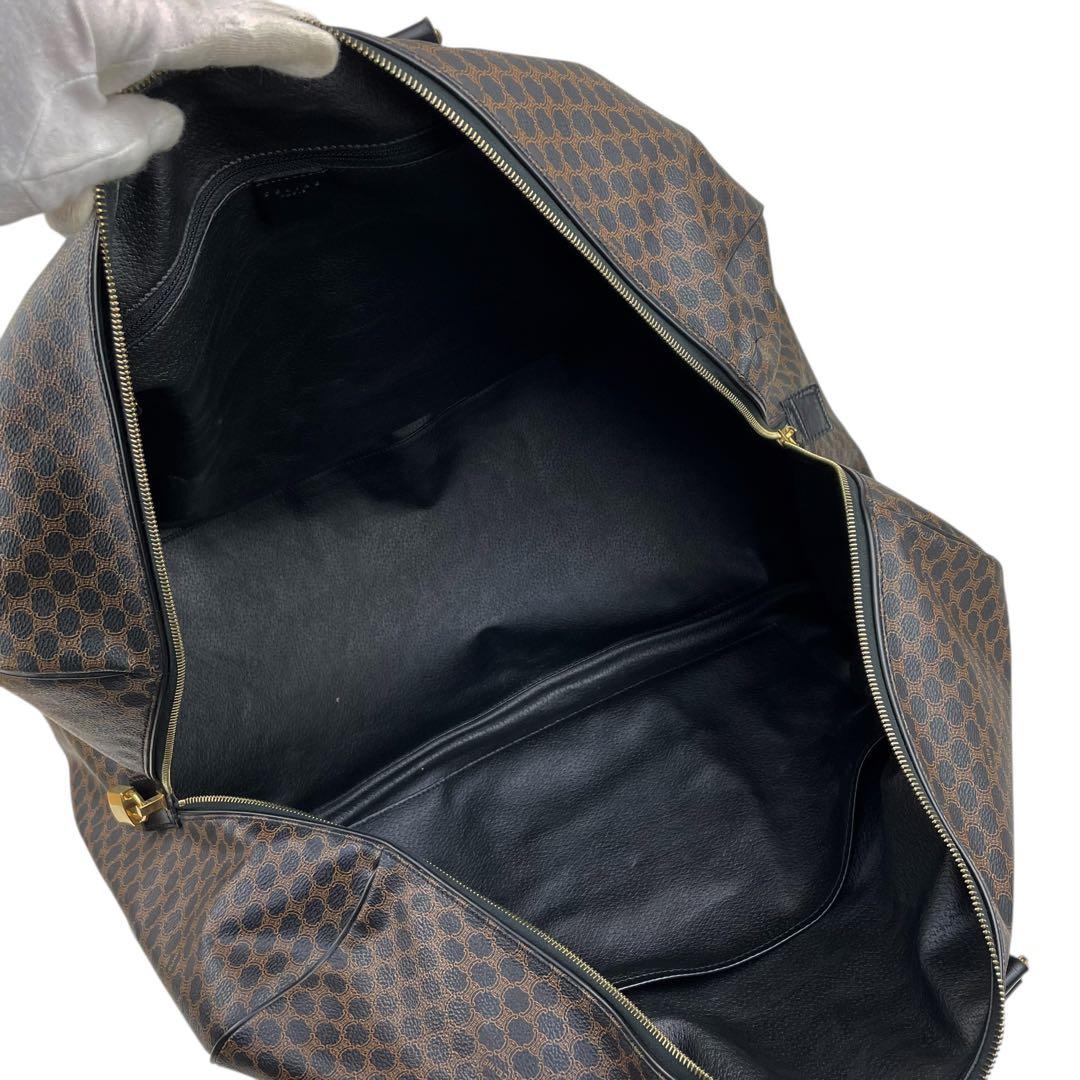 セリーヌ　ボストンバッグ ハンドバッグ 黒マカダム トリオンフ PVC レザー