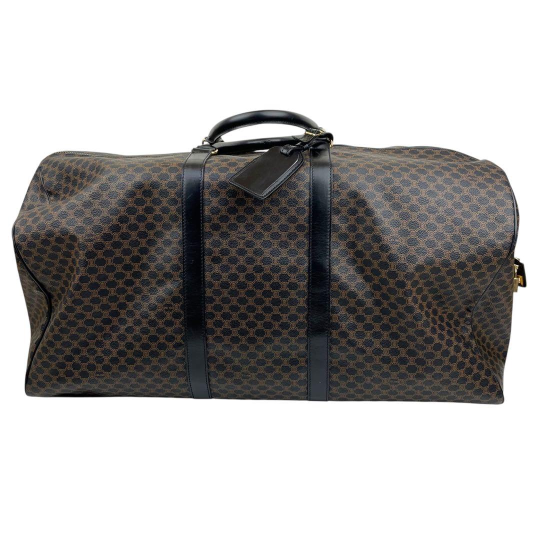 セリーヌ　ボストンバッグ ハンドバッグ 黒マカダム トリオンフ PVC レザー