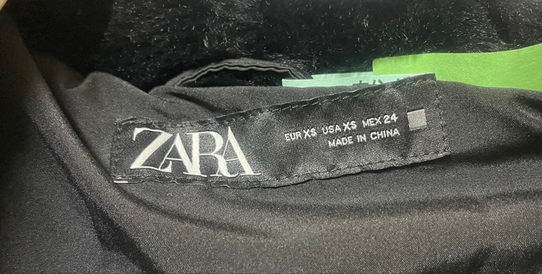 ZARA セミロング丈ファー付きダウン