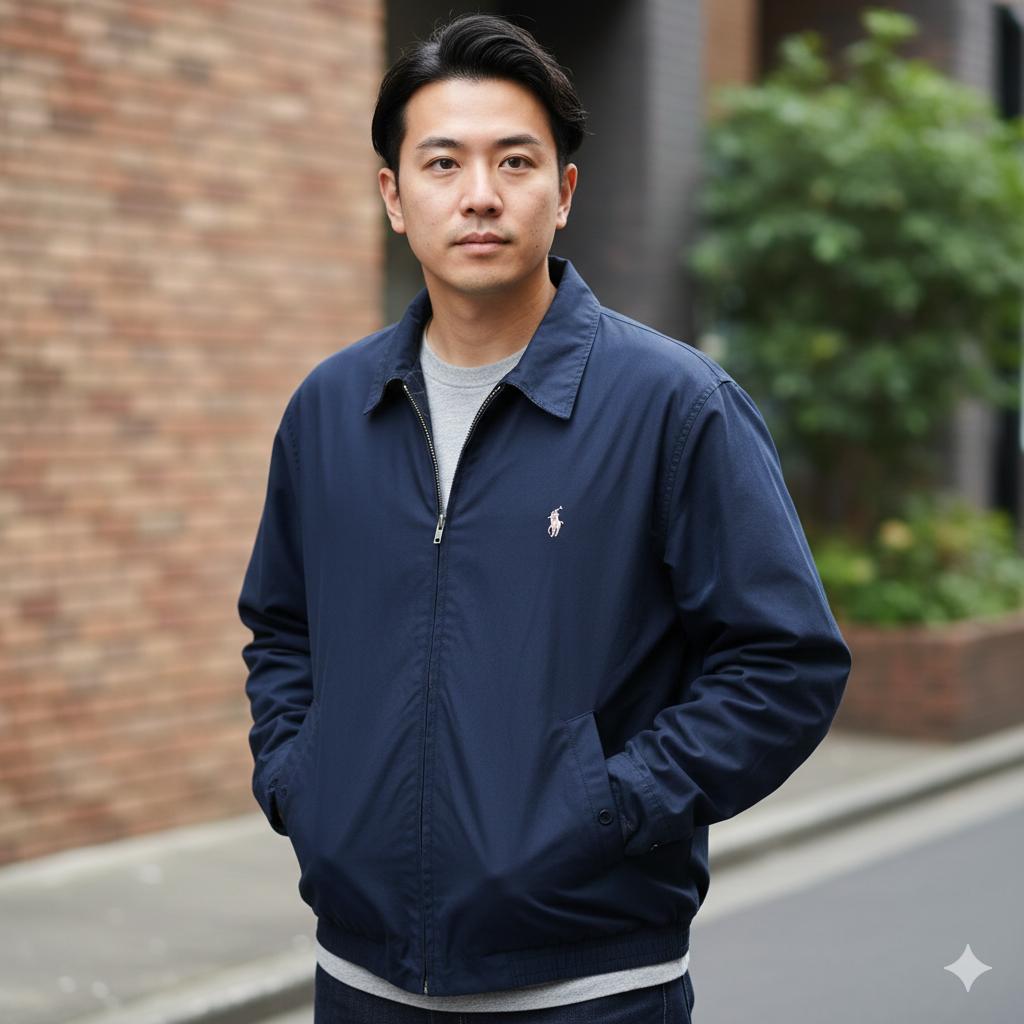 希少サイズ　ラルフローレン ポロ ジャケット ハリントンジャケット ネイビー