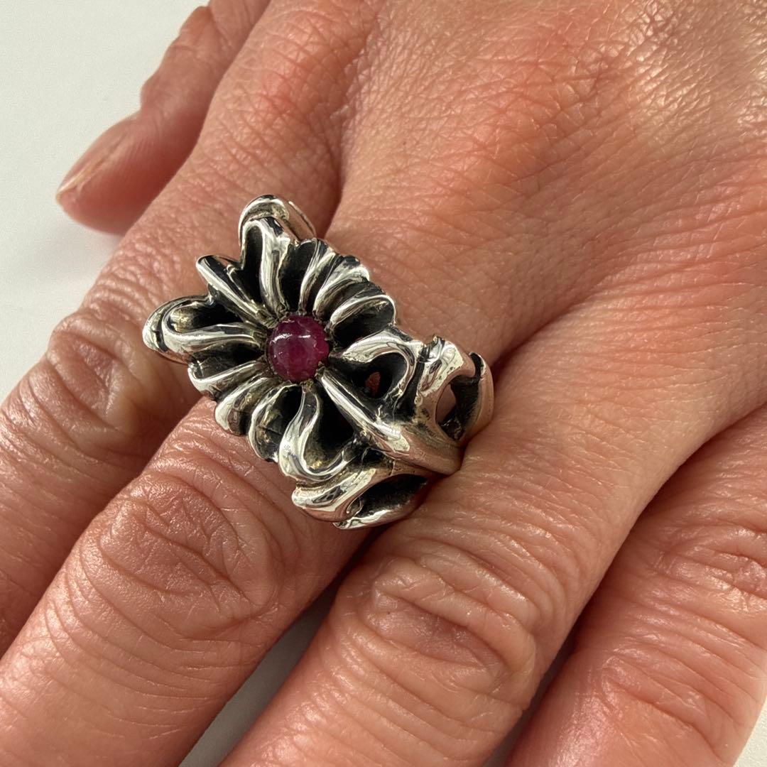 A&G ring with red stone エーアンドジー ストーン入20号