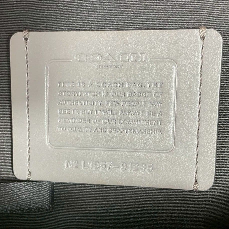 極美品 コーチ エッジパック ボディバッグ ビジネスバッグ レザー ロゴ グレー