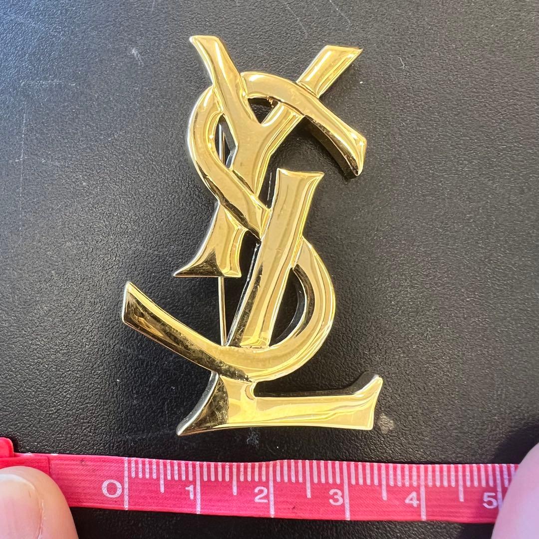 サンローラン YSL ロゴ ブローチ ゴールド　ヴィンテージ