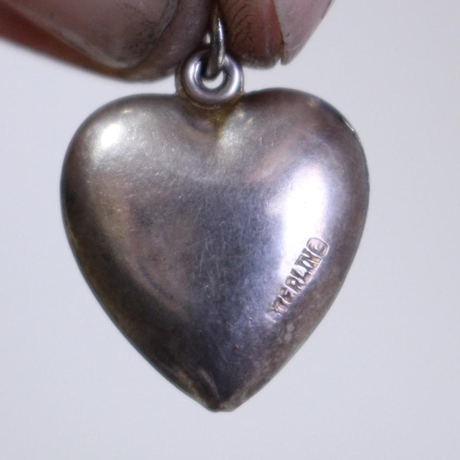 40s　スウィートハートジュエリー　　シルバー チャーム　Forget　勿忘草