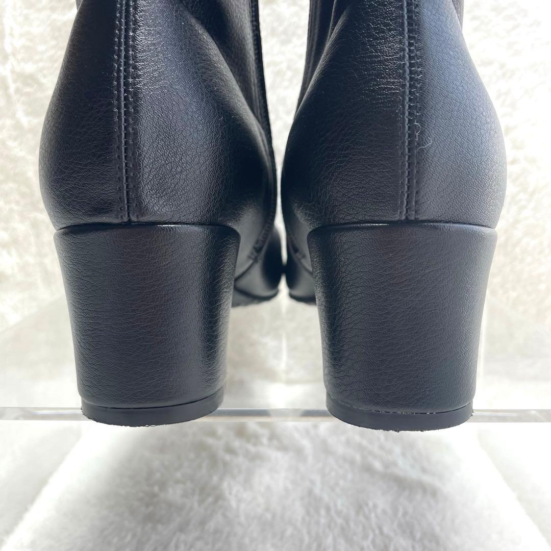 極美品✨LE TALON ストレッチ サイドジップ ショートブーツ 黒 L