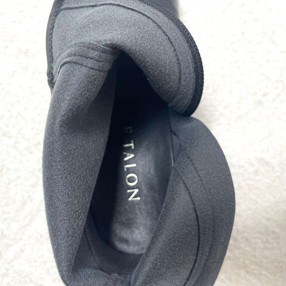 極美品✨LE TALON ストレッチ サイドジップ ショートブーツ 黒 L