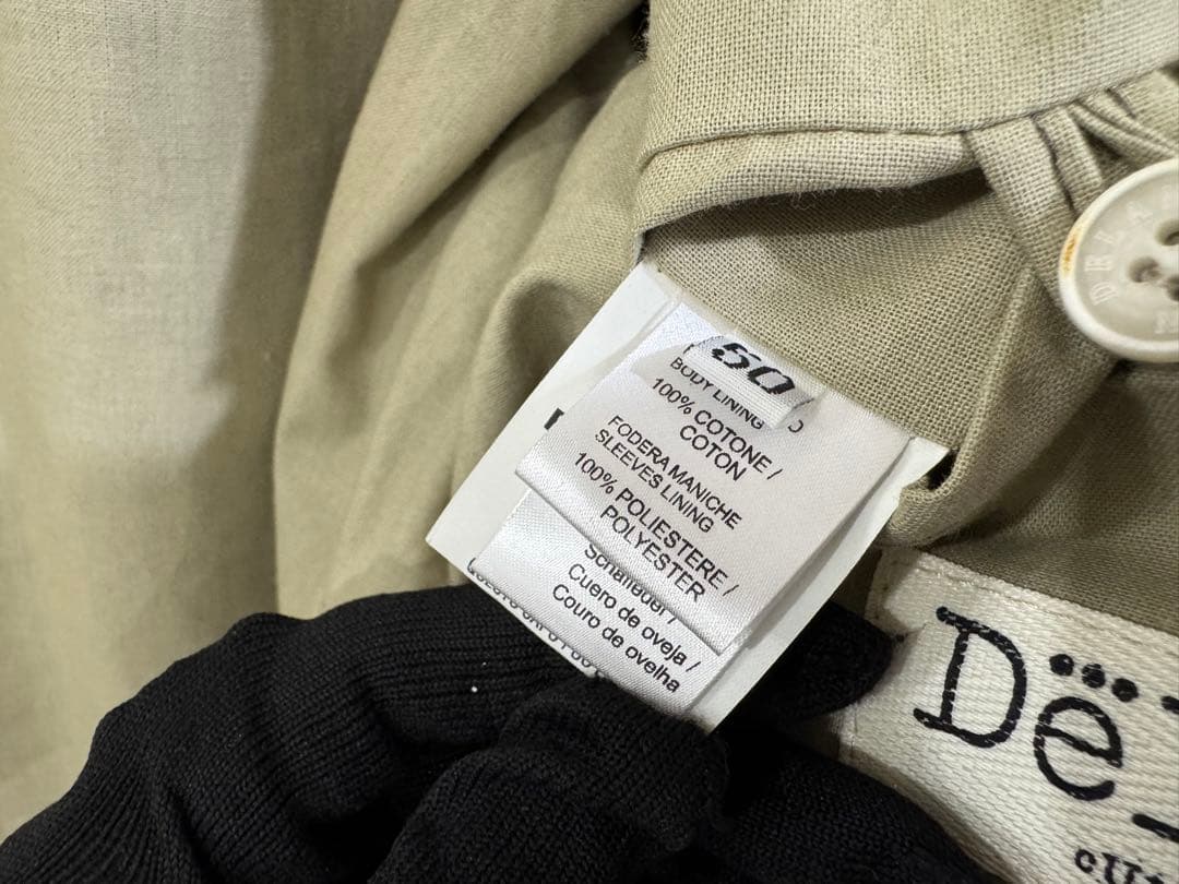 未使用タグ付き Delan デラン ナッパレザー トープカラー ライダース 50