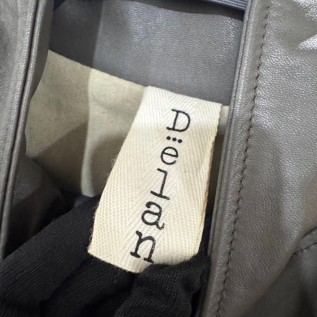 未使用タグ付き Delan デラン ナッパレザー トープカラー ライダース 50