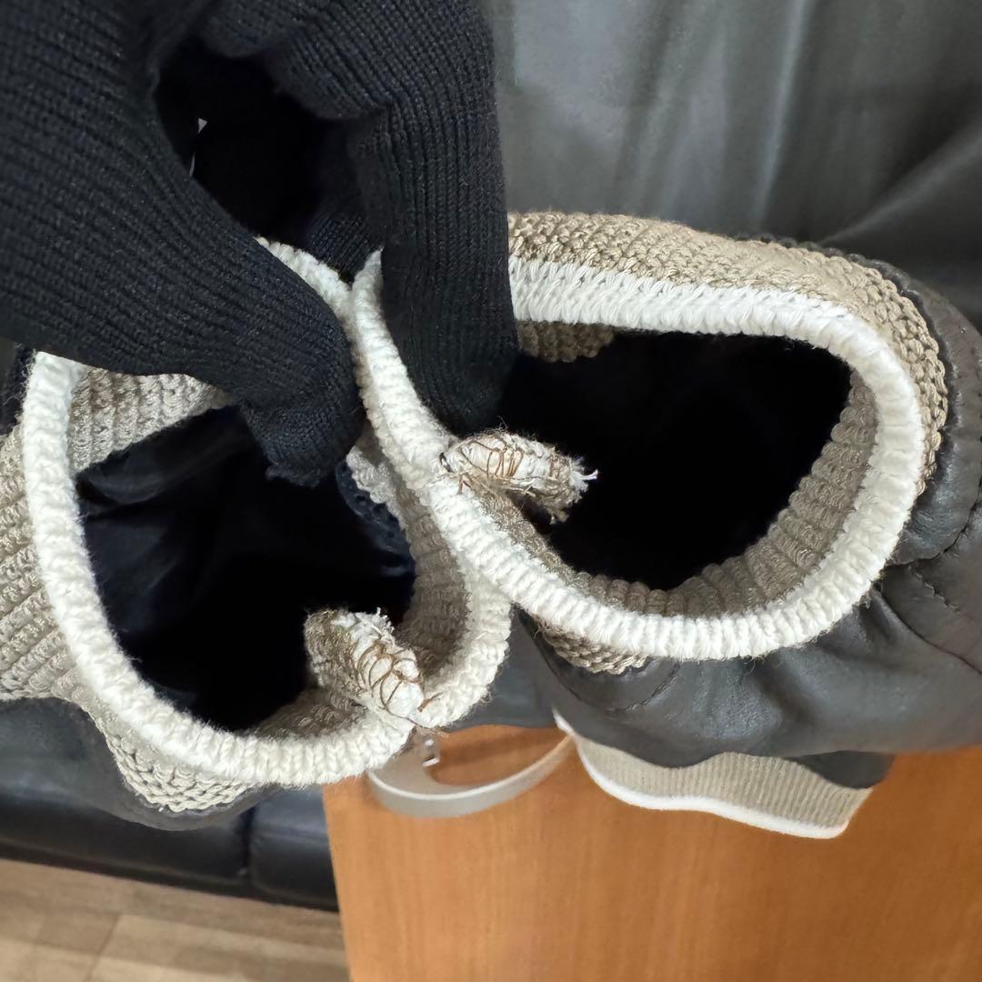 未使用タグ付き Delan デラン ナッパレザー トープカラー ライダース 50