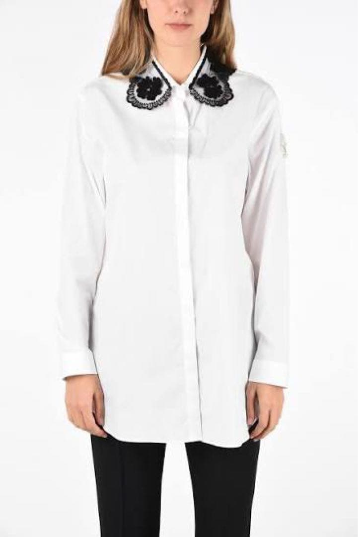 Monclerモンクレール シモーネロシャ パールロゴ レース オーバーシャツS