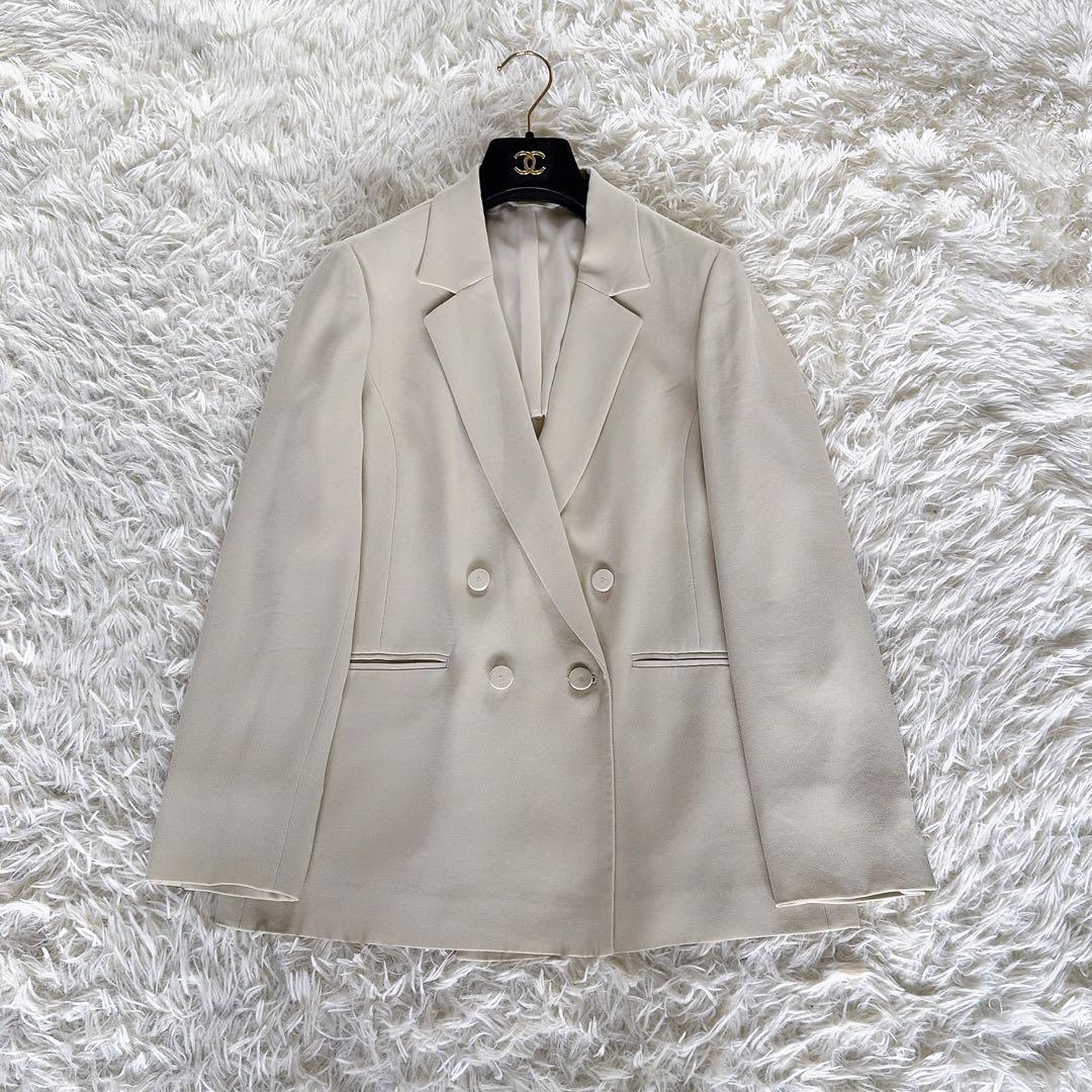 【グリーンレーベル】ダブルジャケット パンツ スーツセットアップ クリームカラー