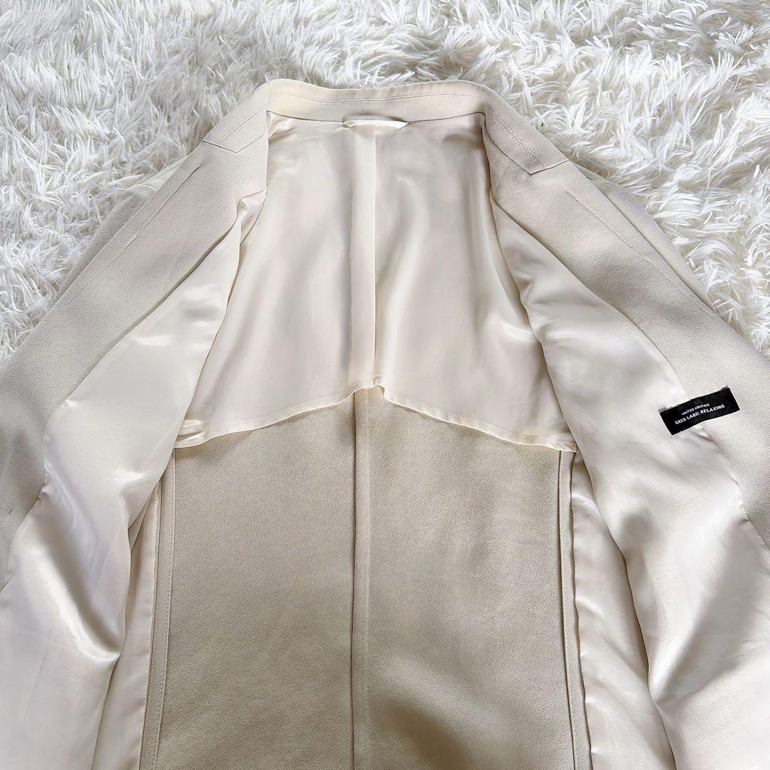 【グリーンレーベル】ダブルジャケット パンツ スーツセットアップ クリームカラー