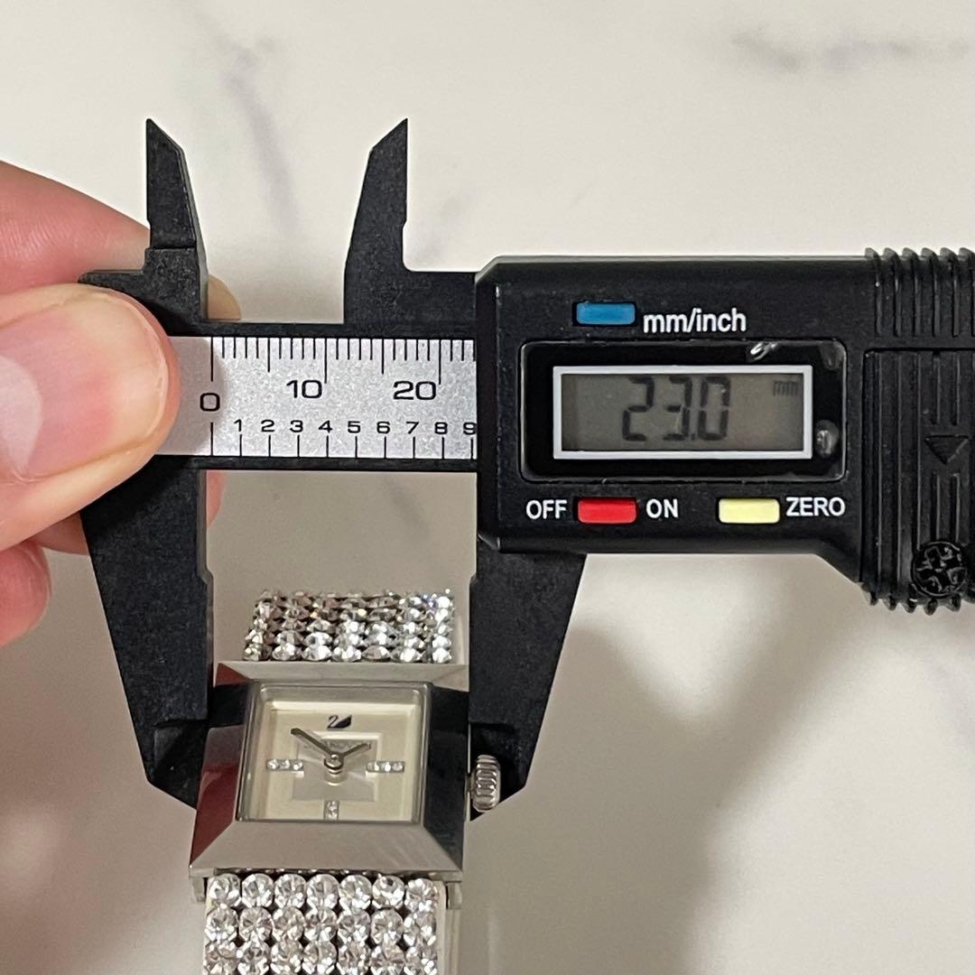 稼動品　スワロフスキー　エリス　ラインストーンベルト　スクエア　腕時計