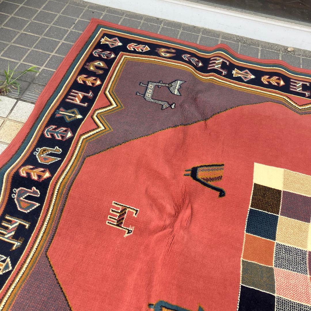 ヴィンテージ shalimar 民族柄 ペルシャ絨毯 大型絨毯 カーペット ラグ