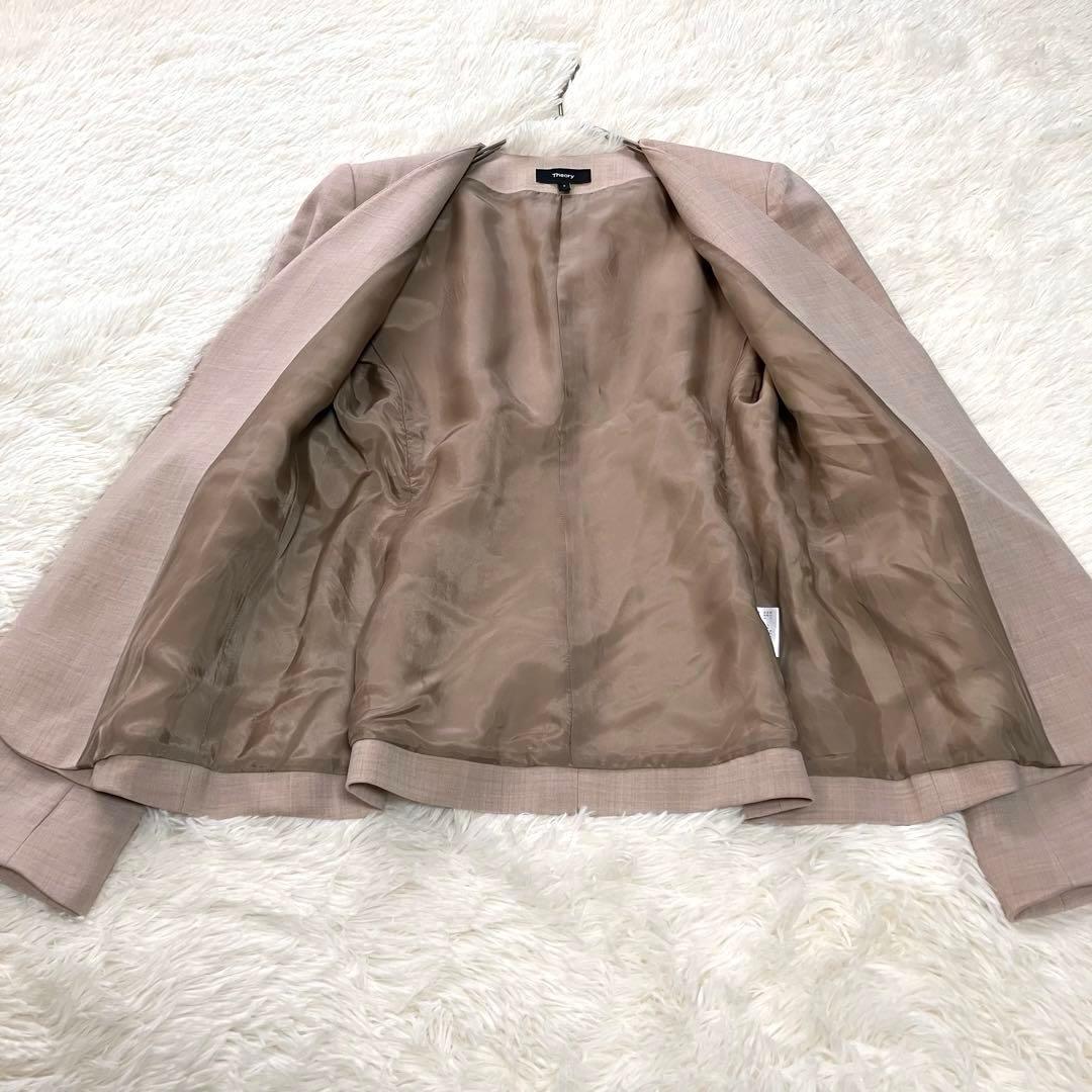 セオリー 現行 ノーカラージャケットパンツセットアップ 入学式 M スーツ上下