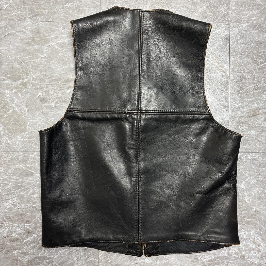 スコットランド製 Transatlantic Clothing レザーベスト S