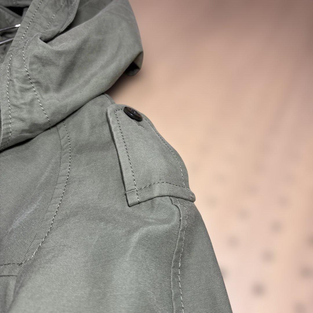 COACH コーチ カーキ バタフライレザーパッチ ミリタリージャケット S