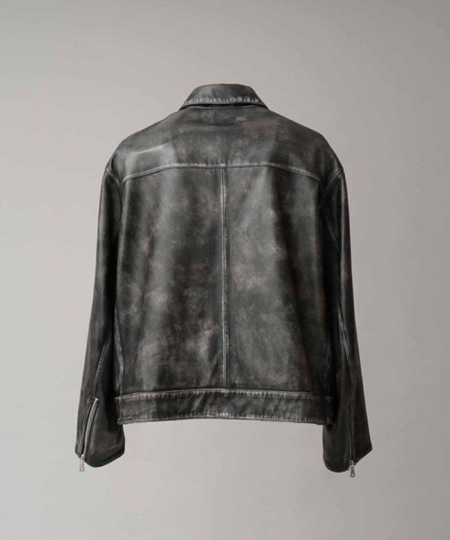 メゾンスペシャル シープレザー シングルライダージャケット ダークブラック