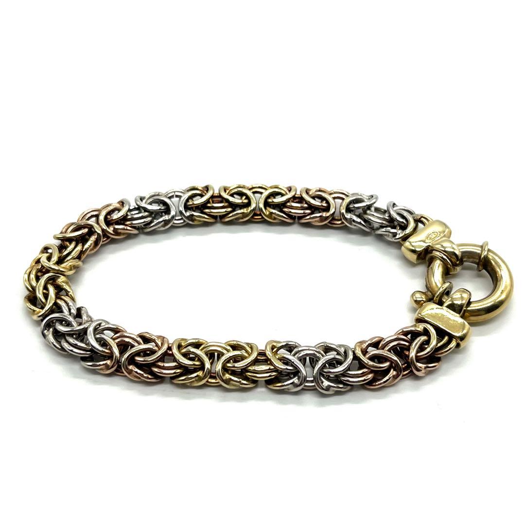 フォロー割専用 イタリア製 ビザンチンリンクチェーンブレスレット シルバー925