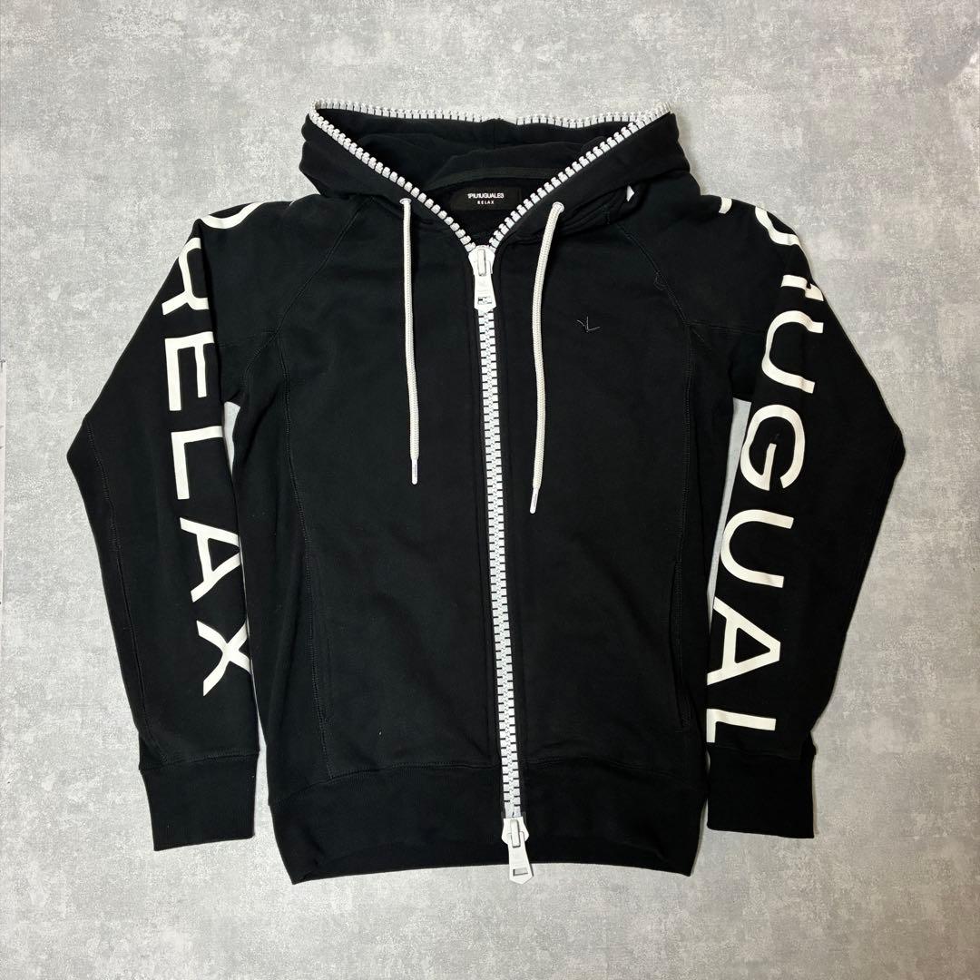 1PIU1UGUALE3 RELAX パーカー ロゴスリーブ ジップアップ