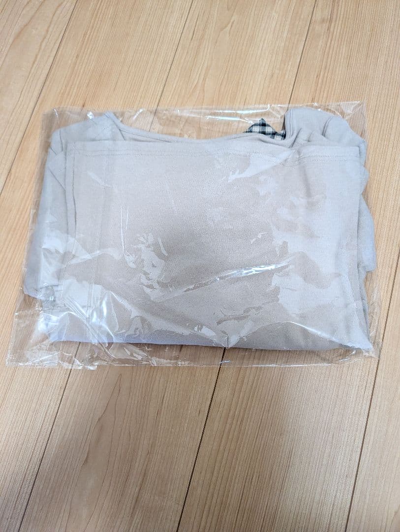 andmary Ami ribbon check tops ベージュ