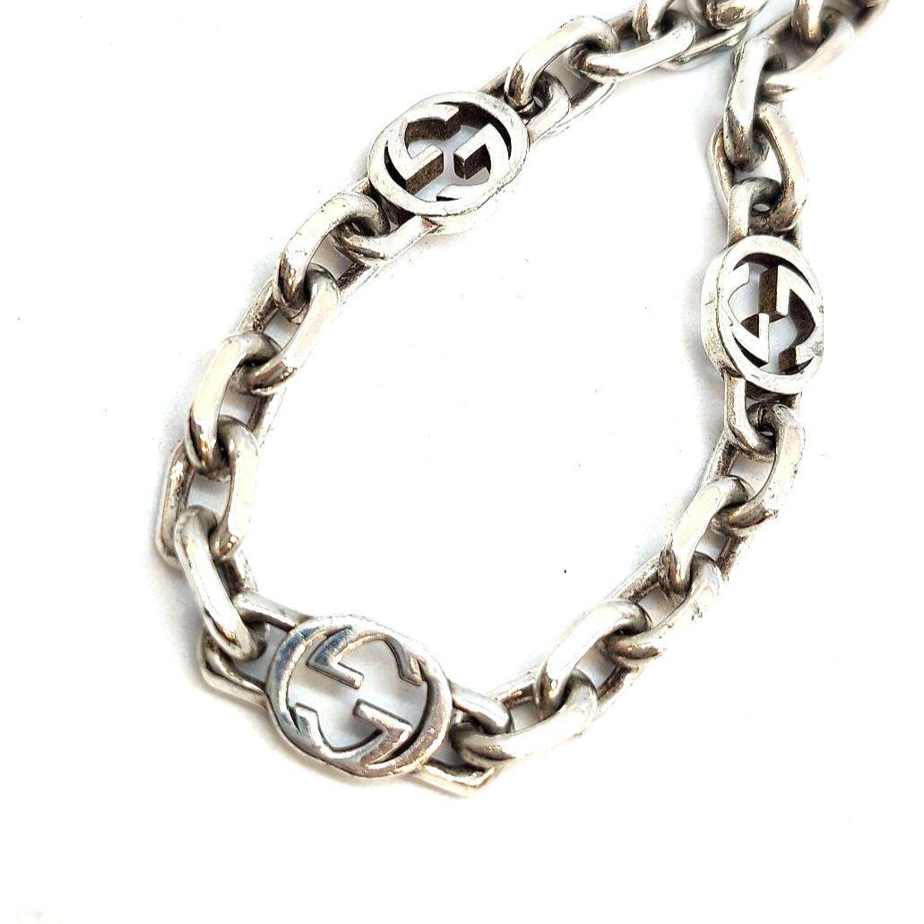 GUCCI　グッチ　ブレスレット　インターロッキング　シルバー　925