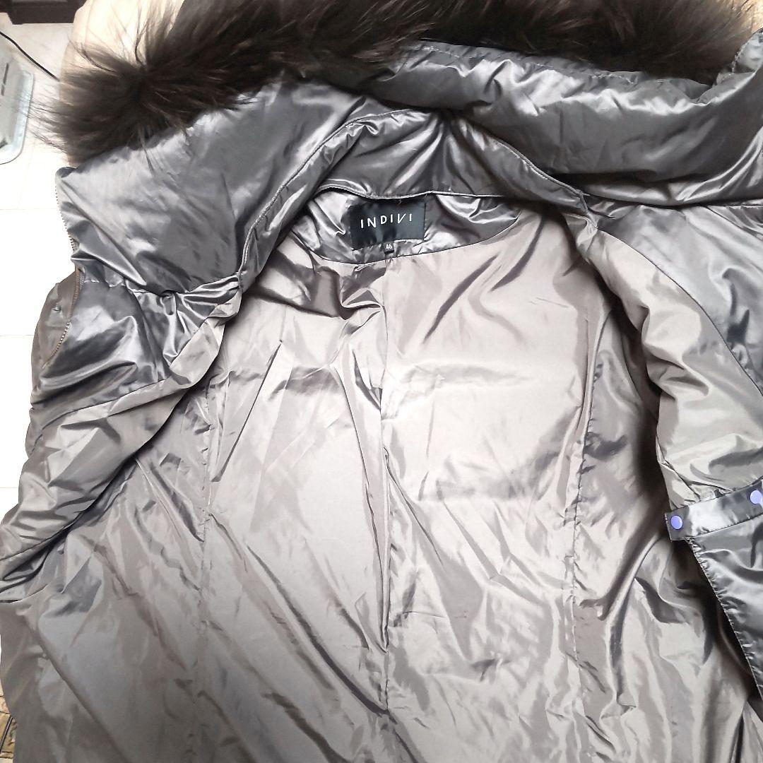 INDIVI ダウンコート ファー付きフード付き　ブラウン46