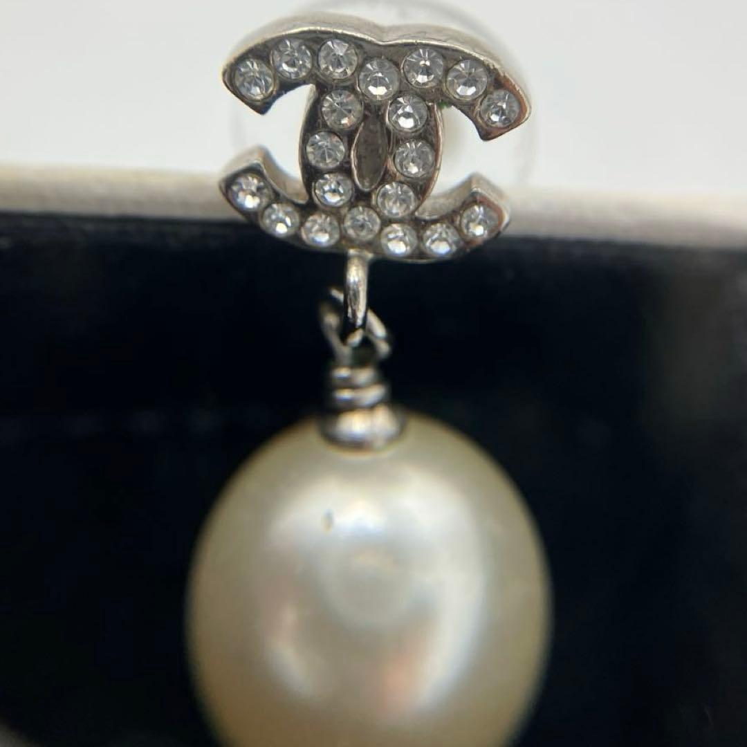 CHANEL ココマーク ラインストーン 07 A フェイクパール 片耳ピアス