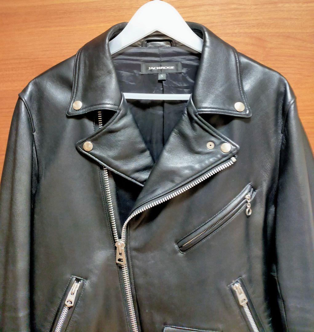 JACKROSE 羊革ダブルライダースジャケット 5(XL)ブラック 美品！