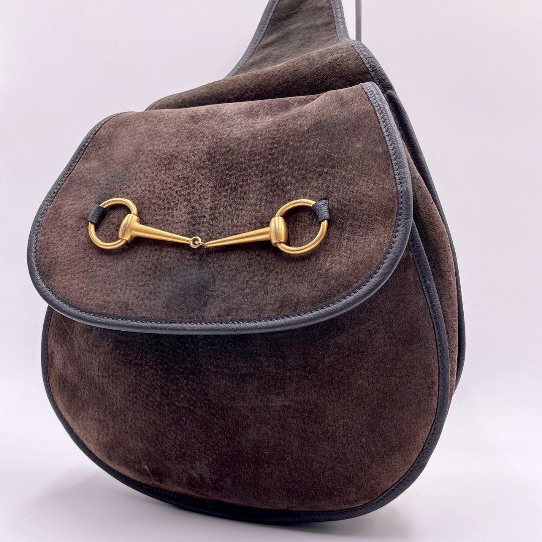 希少✨ GUCCI グッチ ホースビット ボディバッグ 斜め掛け スエードレザー