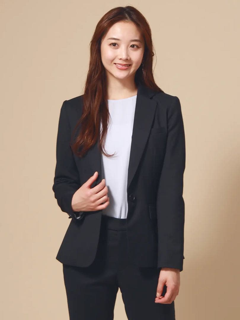 [未使用級]ザスーツカンパニー　現行モデル　洗える　パンツスーツセットアップ　紺