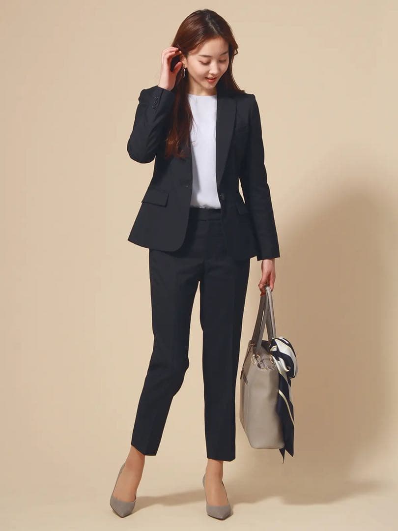 [未使用級]ザスーツカンパニー　現行モデル　洗える　パンツスーツセットアップ　紺