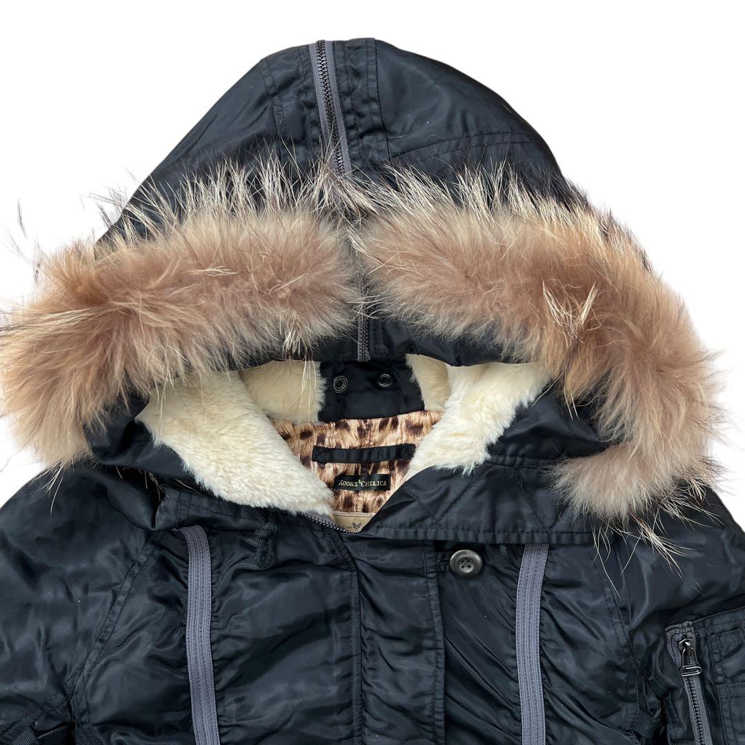 AVIREX　フライトジャケット　N-2B　Y2K　レオパード　黒　M