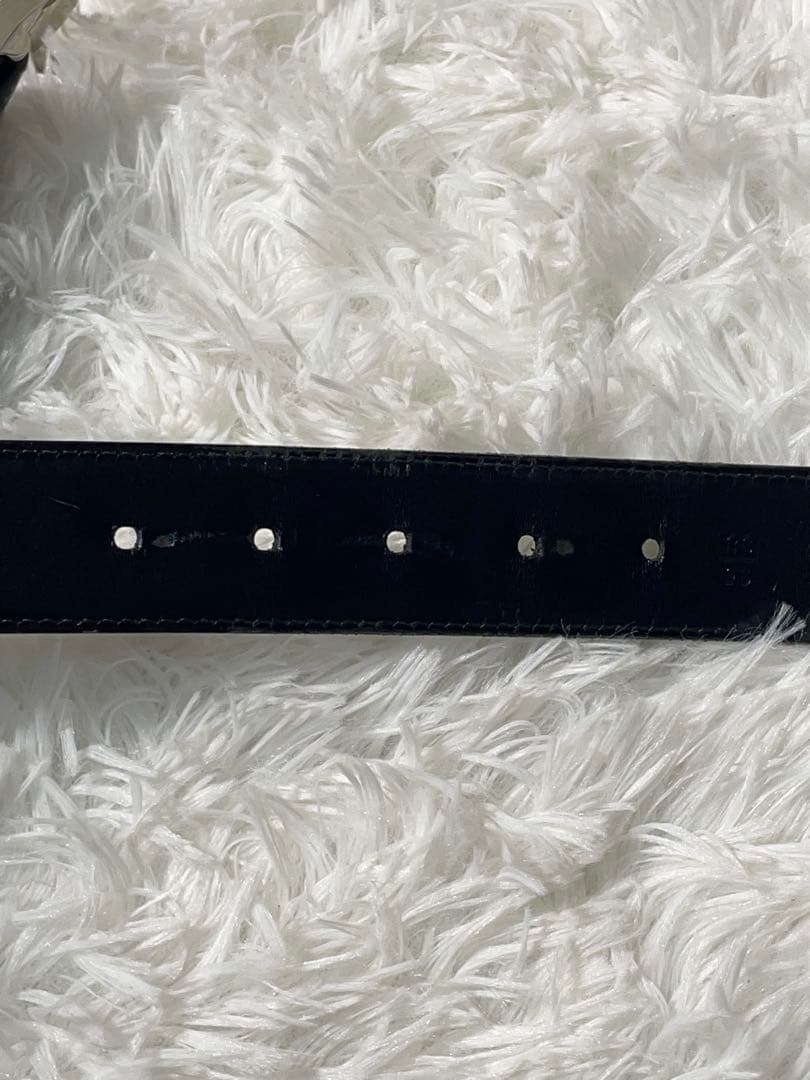 BVLGARI 本革　レザーベルト シルバーバックル リバーシブル仕様 ブラック