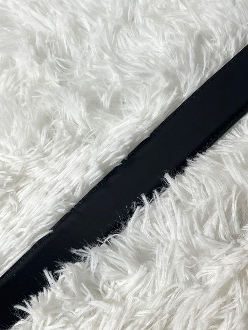 BVLGARI 本革　レザーベルト シルバーバックル リバーシブル仕様 ブラック